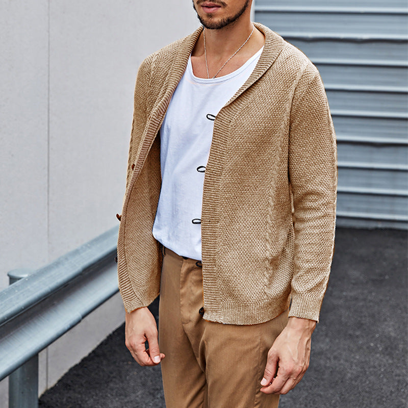 Casual knitted cardigan for men with a refined structure and an open fit Lune London