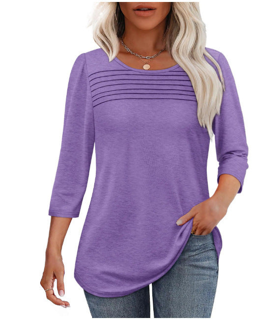 Women's Long Sleeve Shirt with Pleat Details Chic & Stil