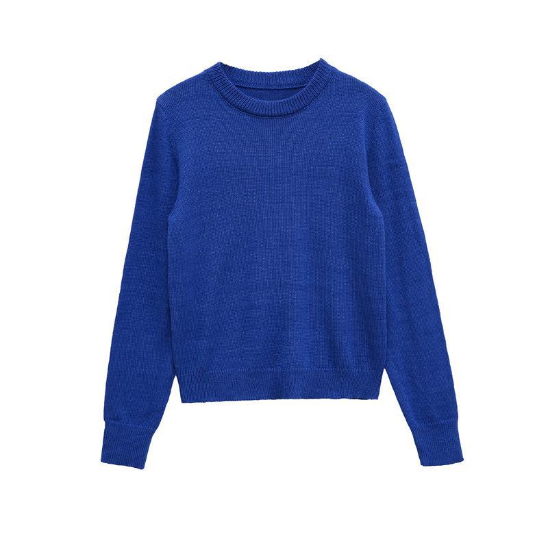 Ladies comfortable round neck sweater in high quality cotton Lune London