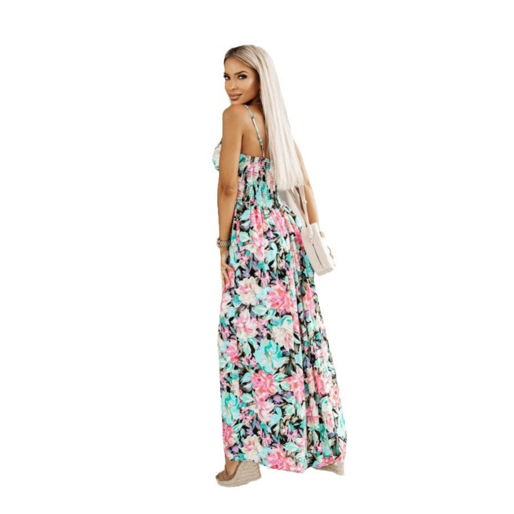 Floral maxi dress for women with adjustable straps Lune London