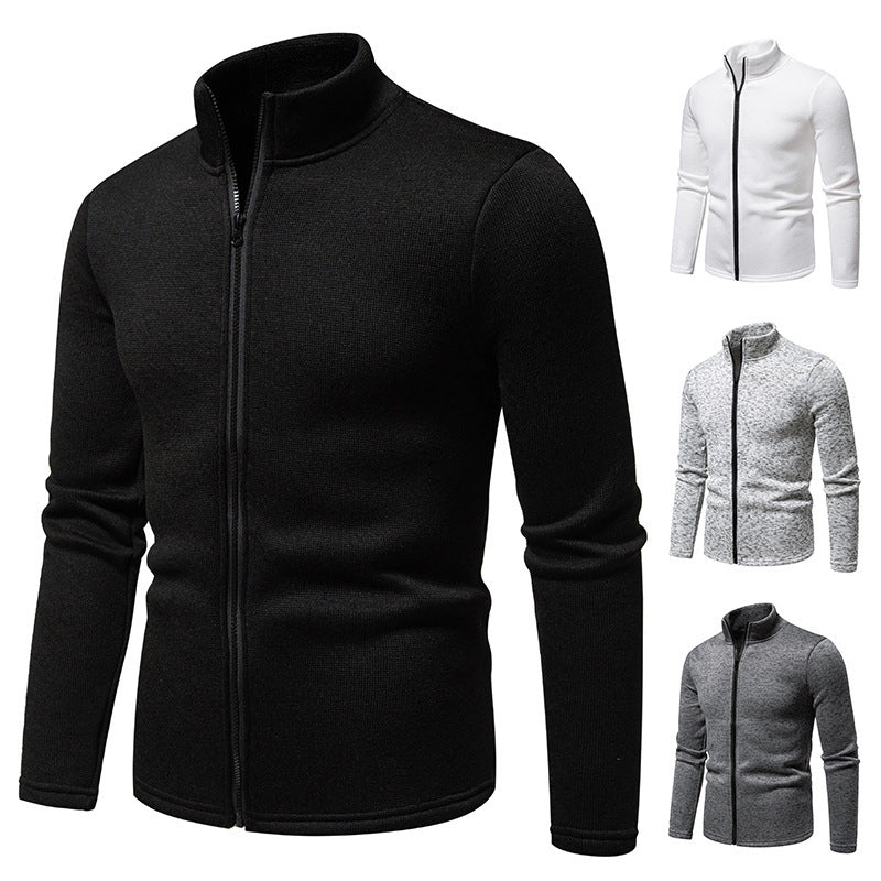 Men's fleece jacket with stand collar and full zip Lune London
