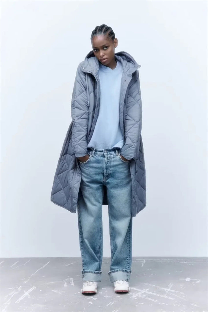 Women’s quilted transitional jacket with hood and practical pockets Lune London 1759483144