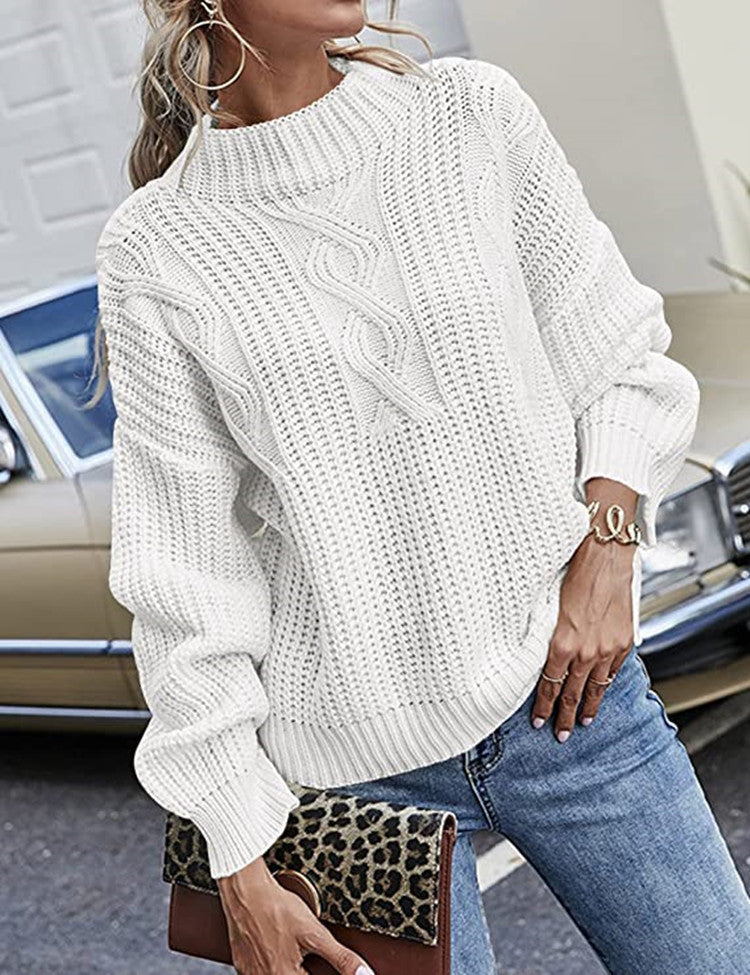 Ladies thick knitted casual sweater with a loose fit and breathable design Lune London