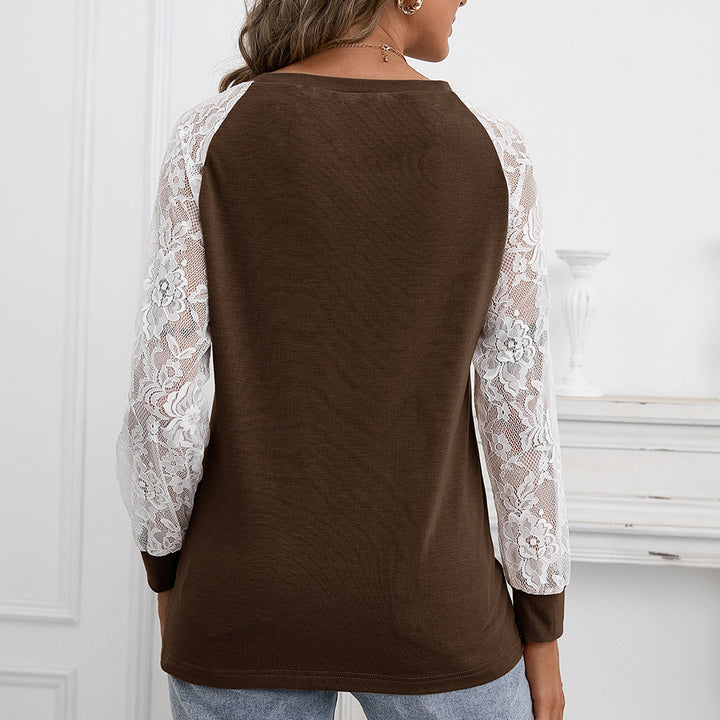 Women's top with lace sleeves and relaxed fit Lune London