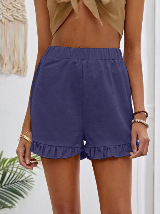 Women's shorts with gathered hem to slip on Lune London