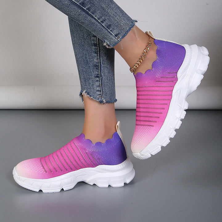 Lune London Women's Sporty Slip-On Sneakers with an innovative color gradient