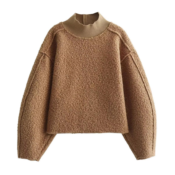 Chunky knit sweater for women with high collar Lune London