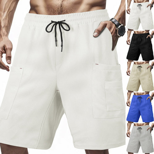 Casual cargo shorts for men with practical side pockets and elastic waist Lune London