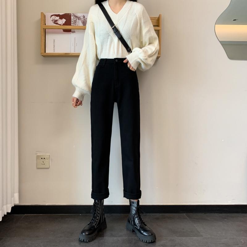Pantalons en tissu taille haute décontractés pour femmes Chic & Stil