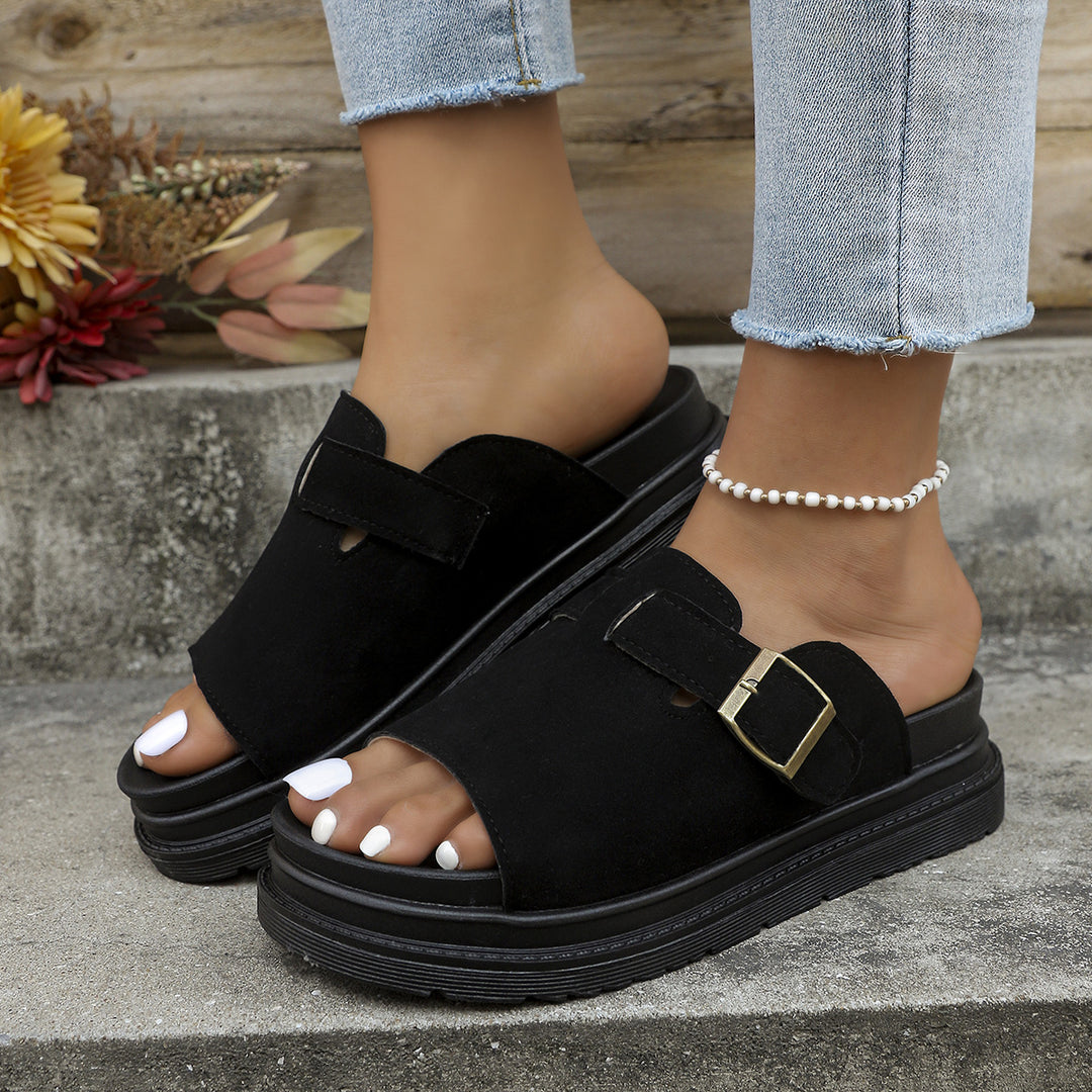 Women's Comfortable Mules with Adjustable Strap and Non-Slip Sole Lune London