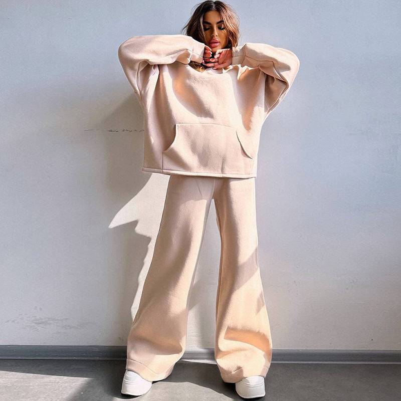 Women's casual hoodie and wide pants set Chic & Stil