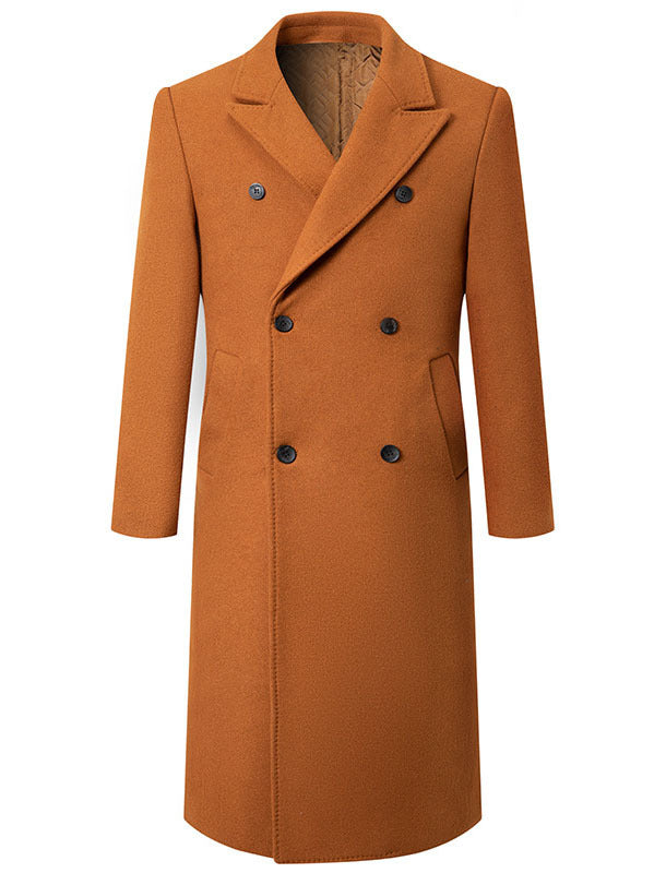 Double-breasted wool coat for men with an elegant notch lapel Lune London
