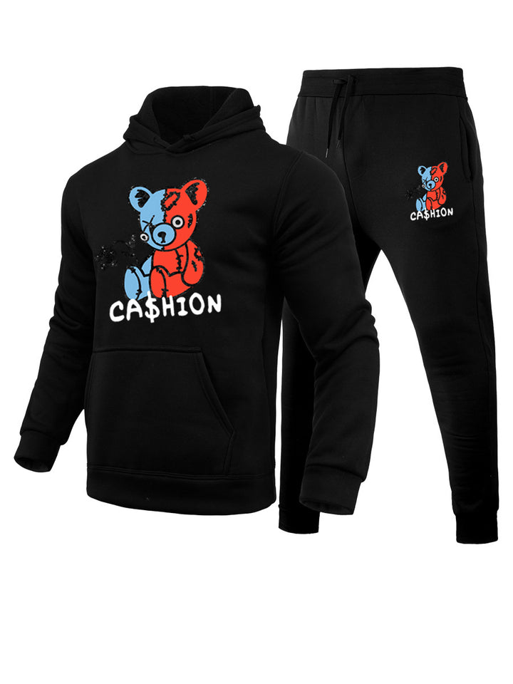 Women's hoodie and jogger pants set with creative bear pattern Lune London