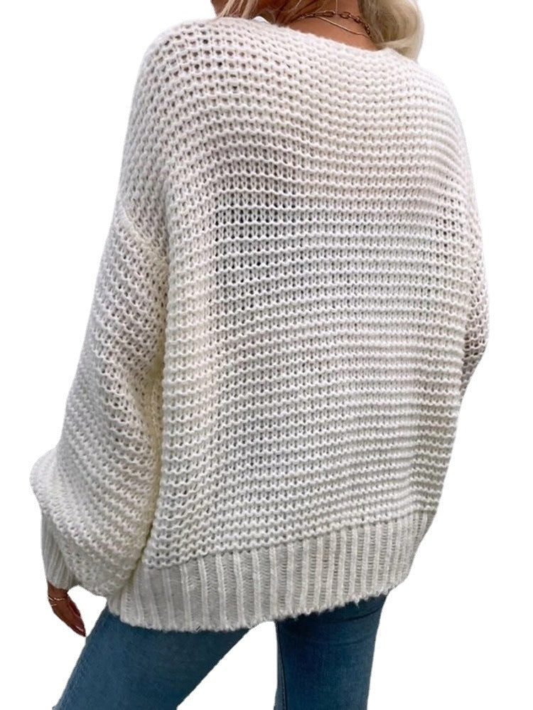 Thick knit cardigan for women with deep pockets and relaxed fit Lune London