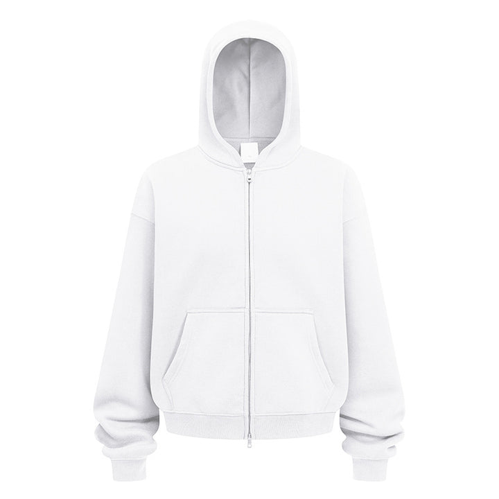 Casual hoodie jacket for women in soft fleece material with practical side pockets Lune London