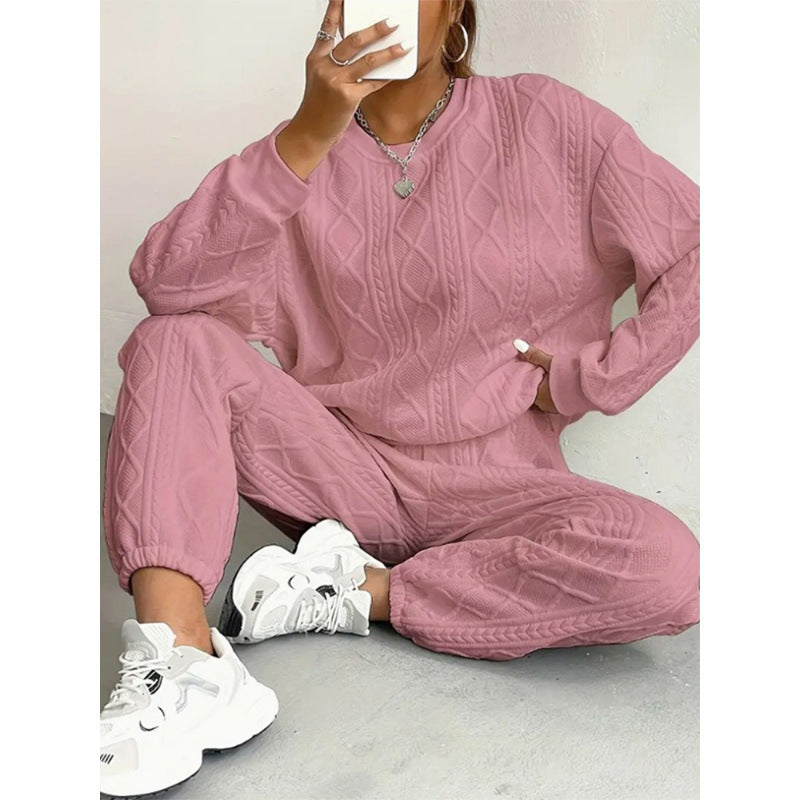 Women's knit loungewear set with relaxed fit and textured surface Lune London