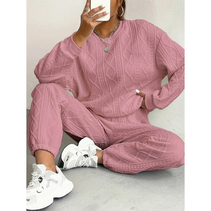 Women's knit loungewear set with relaxed fit and textured surface Lune London
