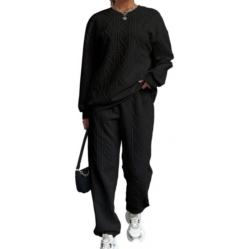 Women's knit loungewear set with relaxed fit and textured surface Lune London