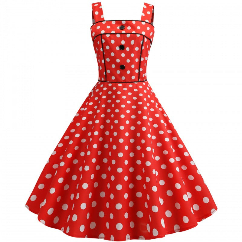 Robe swing pour femmes à pois et silhouette cintrée Chic & Stil
