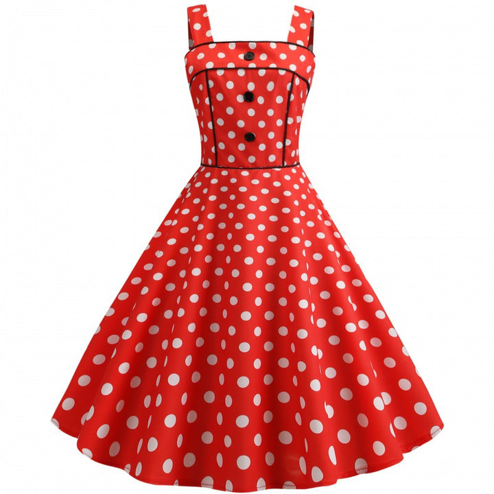 Robe swing pour femmes à pois et silhouette cintrée Chic & Stil