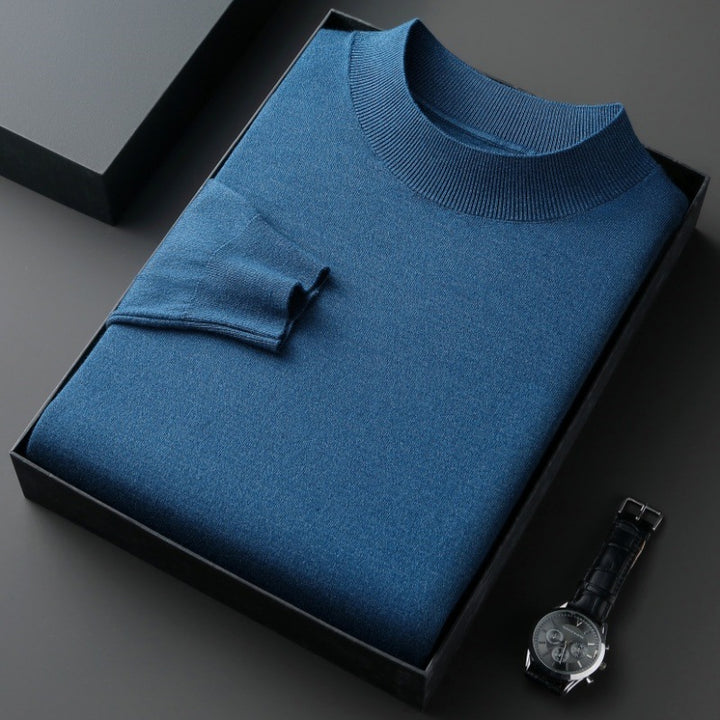 Elegant men's sweater with round neck in fine cotton blend Lune London
