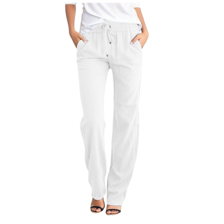 Women Lightweight Casual Pants with Drawstring Lune London