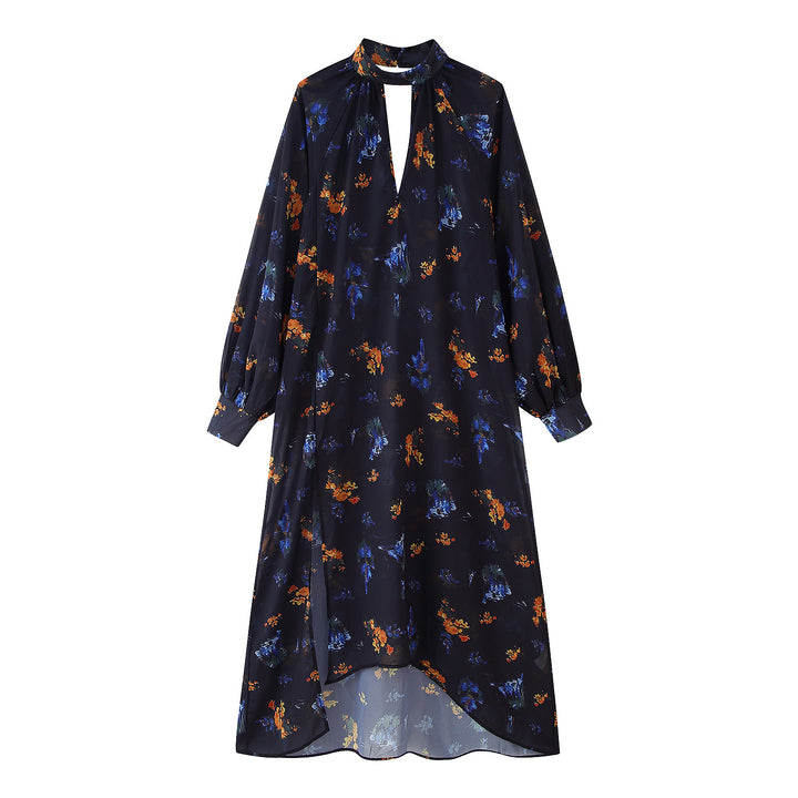 Maxi dress for women with elegant high neck and floral design Lune London