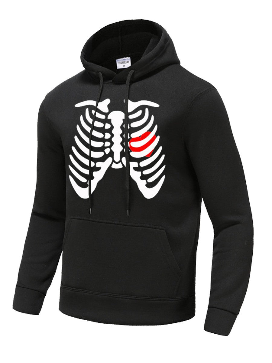 Men's Hoodie with creative skeleton print Lune London
