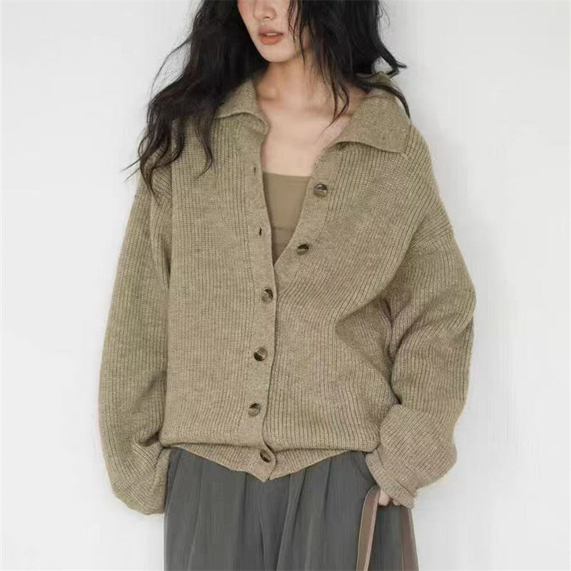 Cardigan tricot décontracté pour femmes avec fermeture à boutons et coupe oversized Chic & Stil