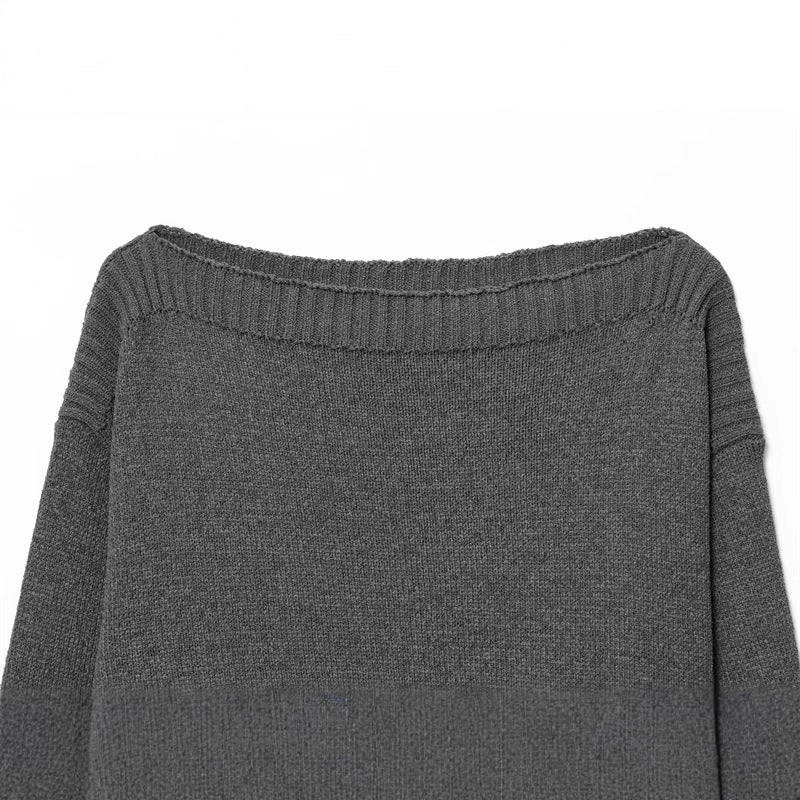Casual knit sweater for women with drop shoulders and wide ribbed hem Lune London