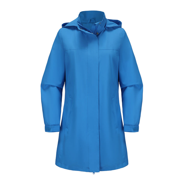 Functional transitional jacket for women with adjustable hood and practical pockets Lune London