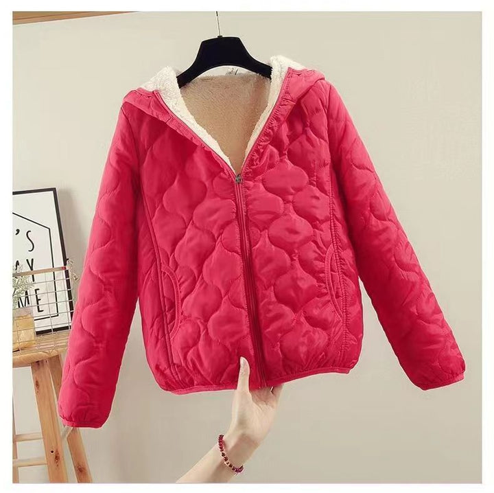 Ladies padded winter down jacket with hood Lune London
