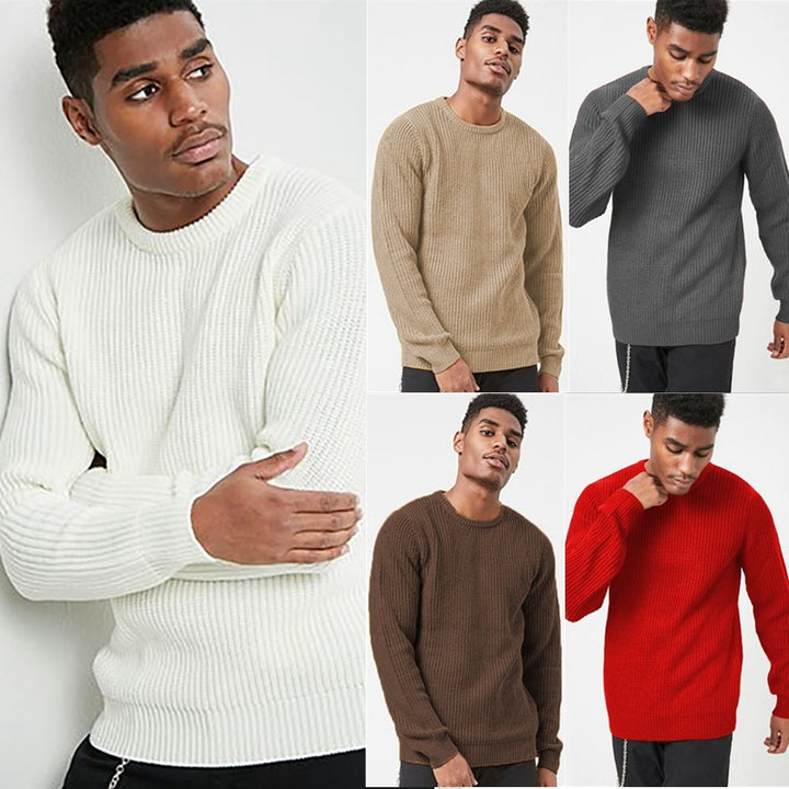 Chunky knit sweater for men with a textured rib design and a relaxed fit Lune London