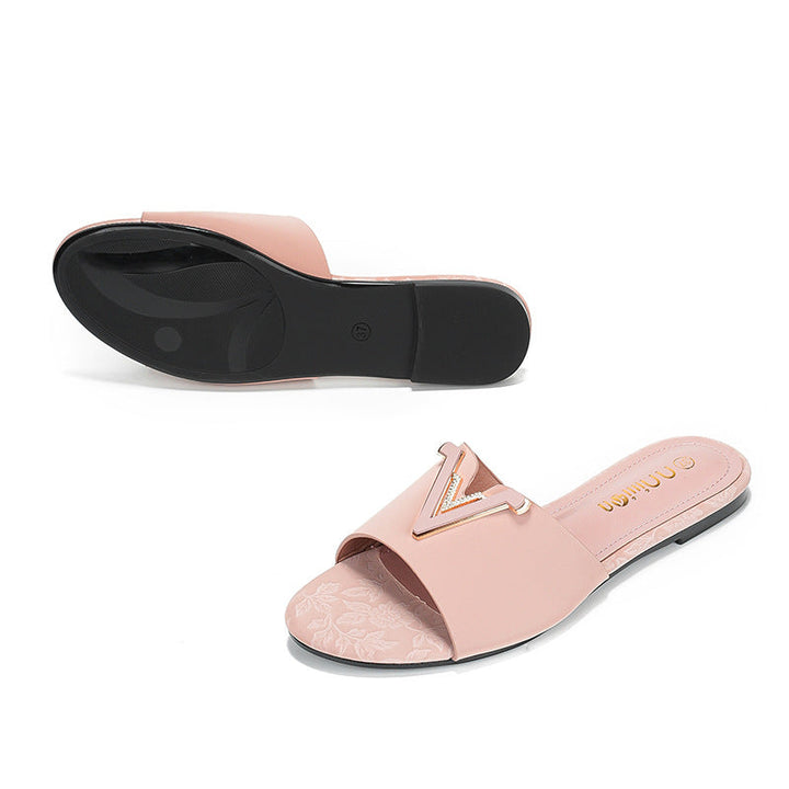 Women Elegant and Comfortable Slides with Jewelry Detail Lune London