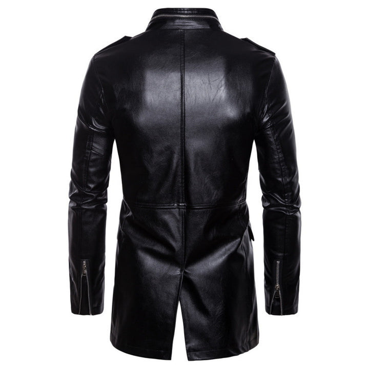 Stylish leather motorcycle jacket for men with asymmetric zipper and practical pockets Lune London