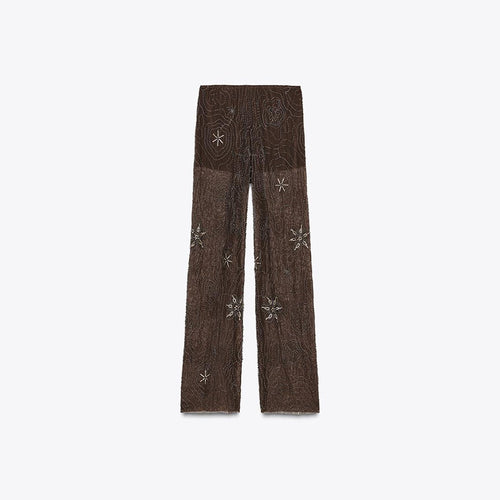 Ladies Elegant, embroidered Sequins Palazzo style Chic pants and Style