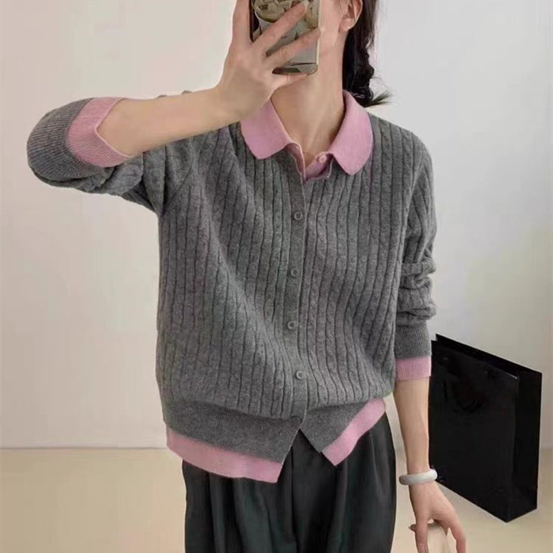 Cardigan pour femmes avec motif en câble texturé Chic & Stil