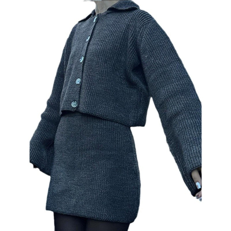 Women's knit dress with a loose fit and button placket Lune London