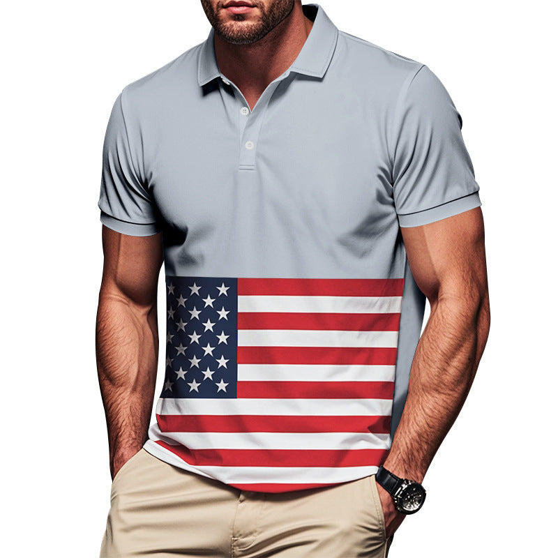 Men's polo shirt with stylish flag design Lune London