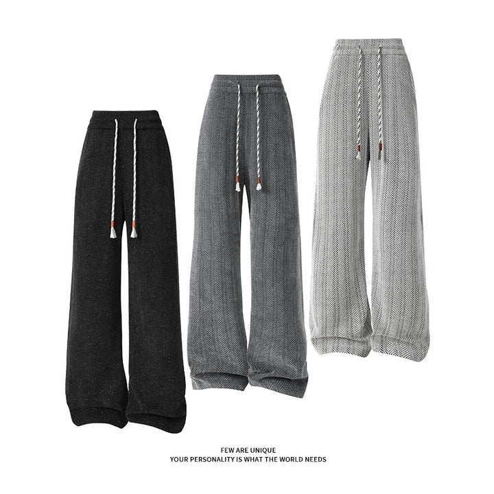 Wide harem pants for women with elastic waistband and trendy zigzag pattern Lune London