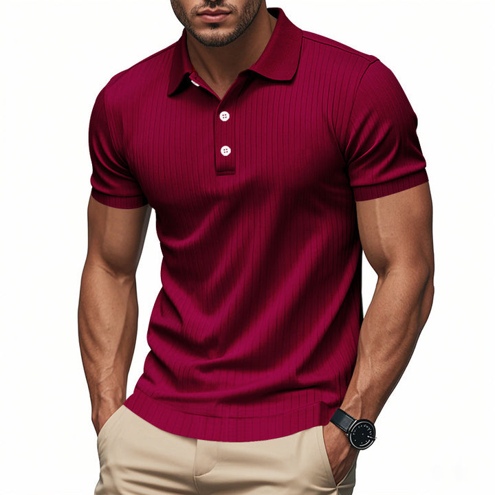 Men's polo with textured design and high-quality cotton blend Lune London