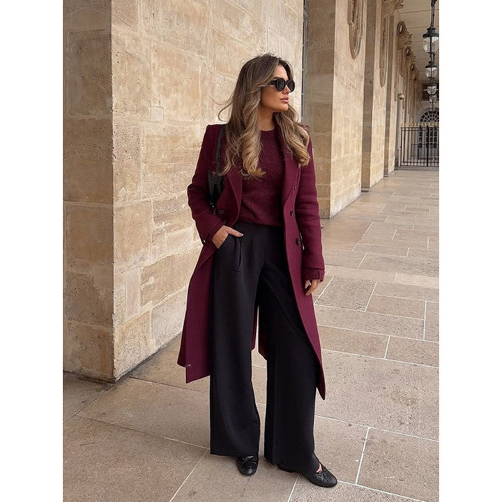 Elegant long wool coat for women Lune London