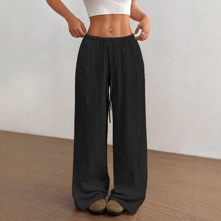 Lune London women's casual wide linen trousers