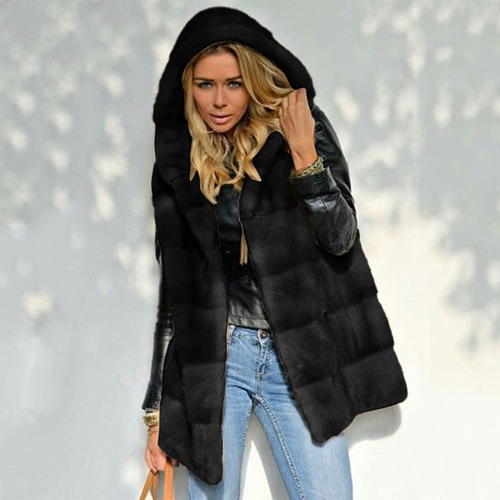 Fleece vest for ladies with hood Lune London