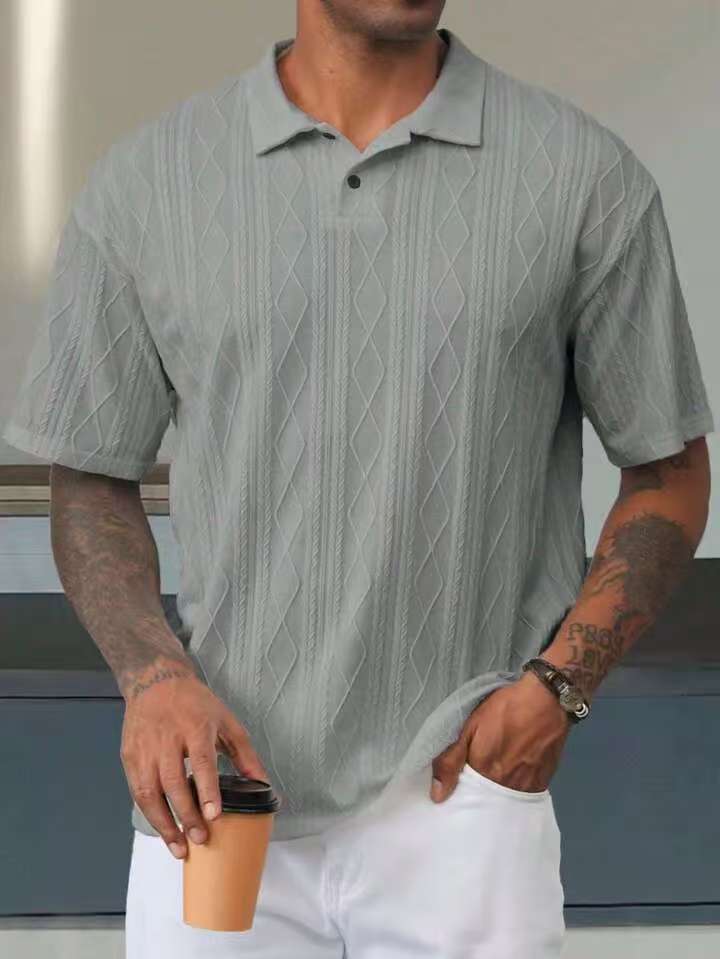 Men's Leisure Short Sleeve Textured Polo Lune London