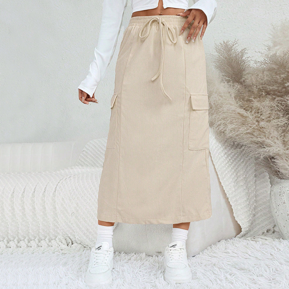 Jupe maxi pour femmes avec poches cargo pratiques et taille réglable Chic & Stil