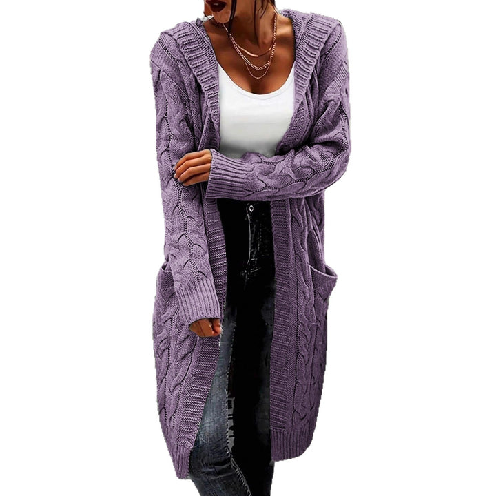 Thick knit cardigan for women with open sleeves and practical pockets Lune London
