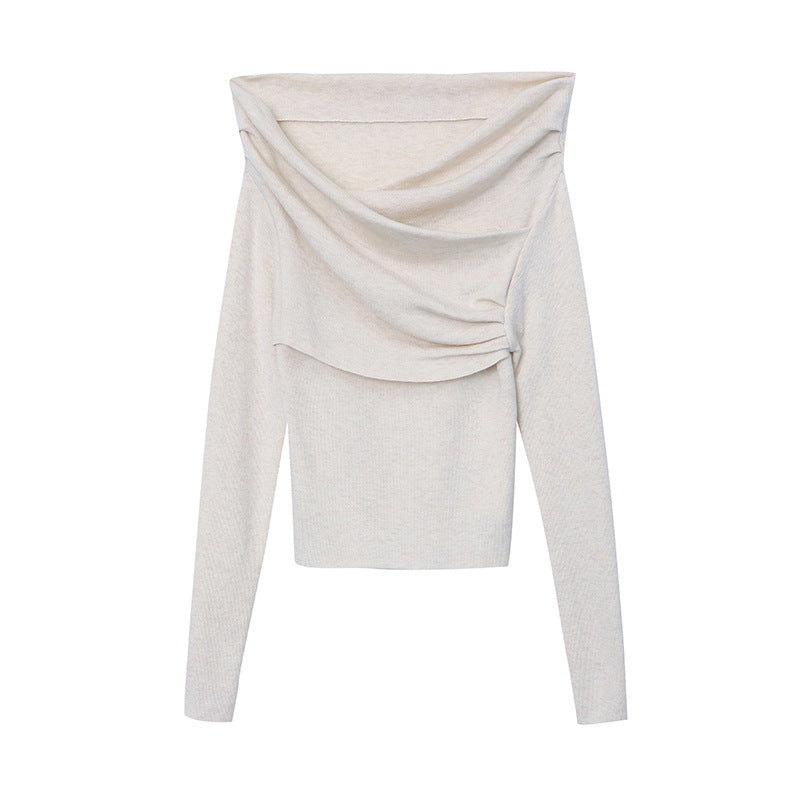 Women's Elegant Top with Asymmetric Collar and Ruffled Details Chic & Stil