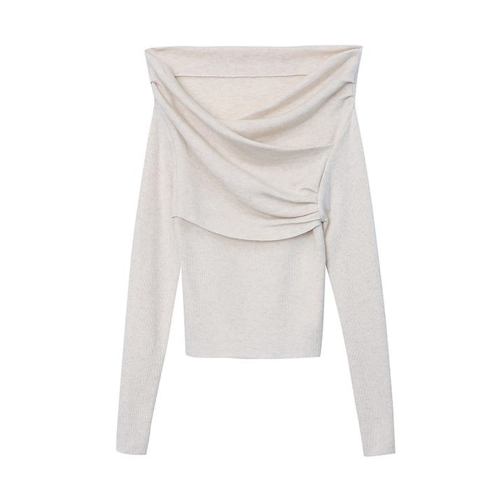 Women's Elegant Top with Asymmetric Collar and Ruffled Details Chic & Stil