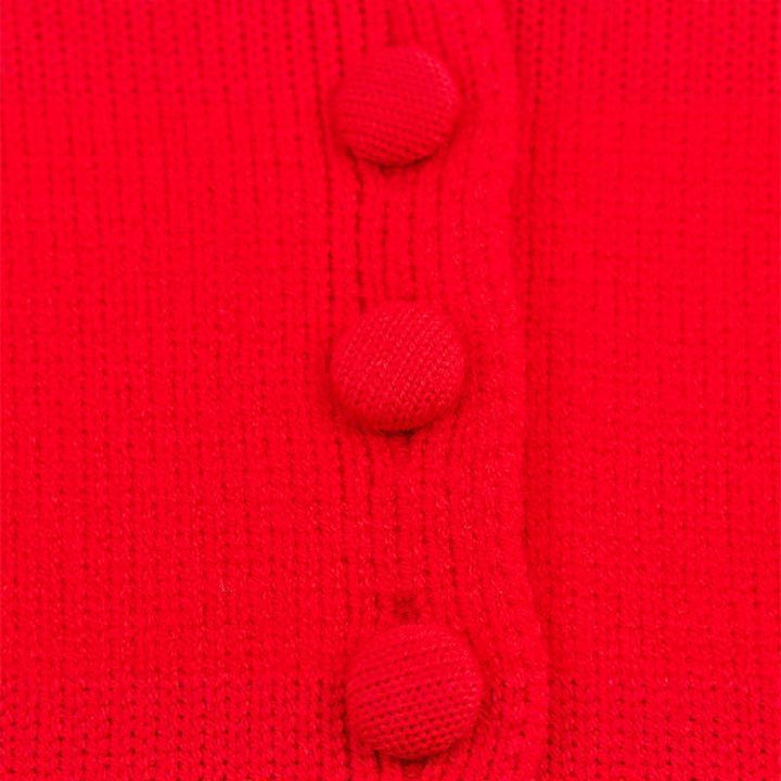 Ladies' knitted jacket with ruffled collar and decorative buttons Lune London